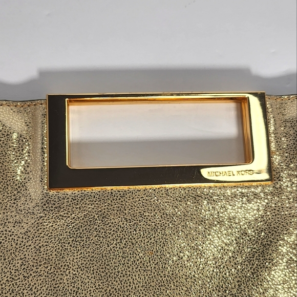Michael Kors Gold Leather Clutch - Picture 2 of 4